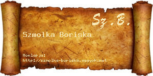 Szmolka Boriska névjegykártya
